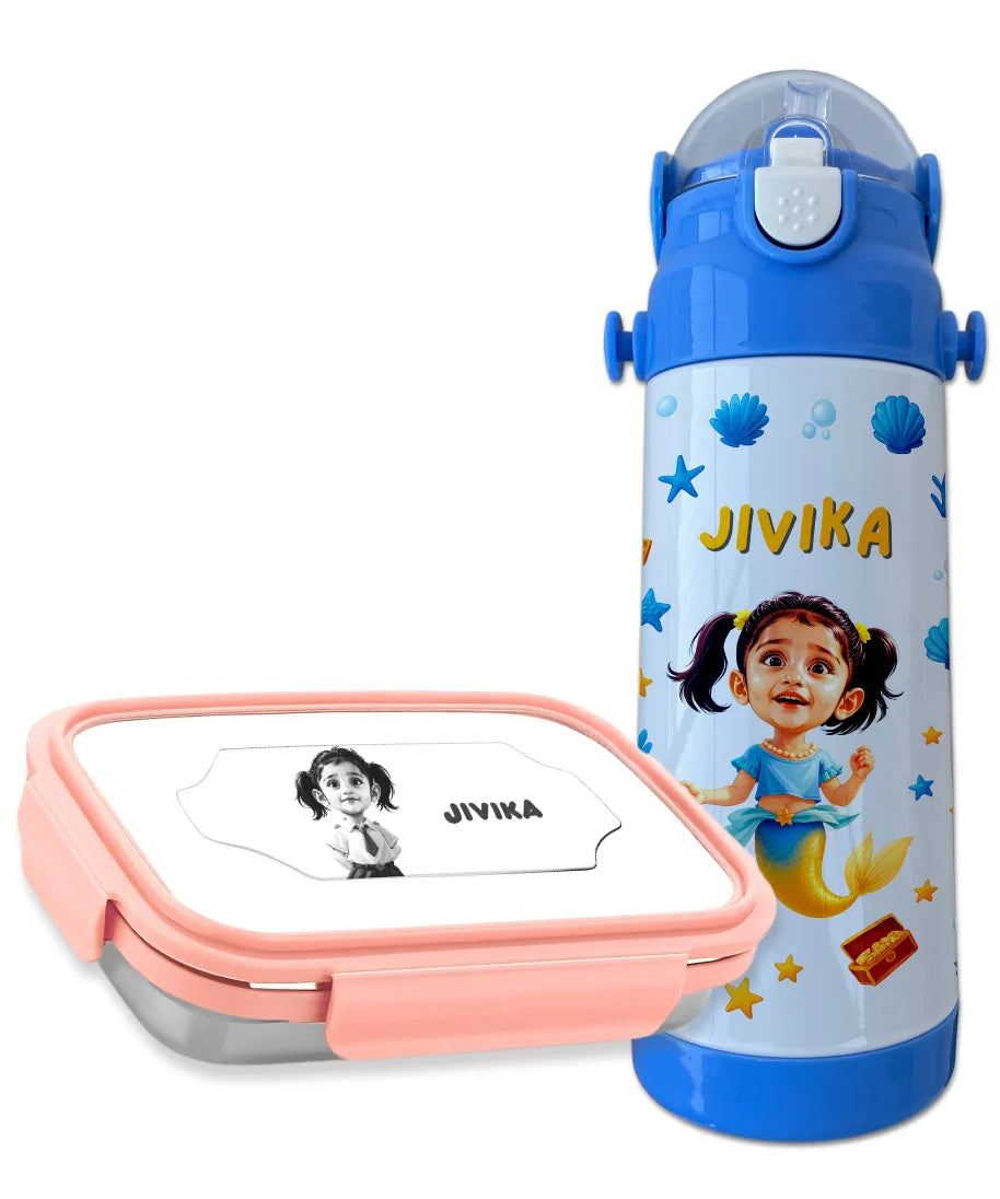 Personalized Tiffin and Bottle Combo – With Name & Photo