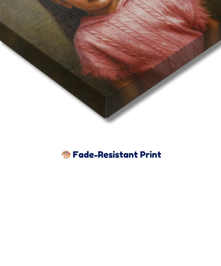 Close-up of digitally hand-drawn child portrait on fade-resistant canvas print
