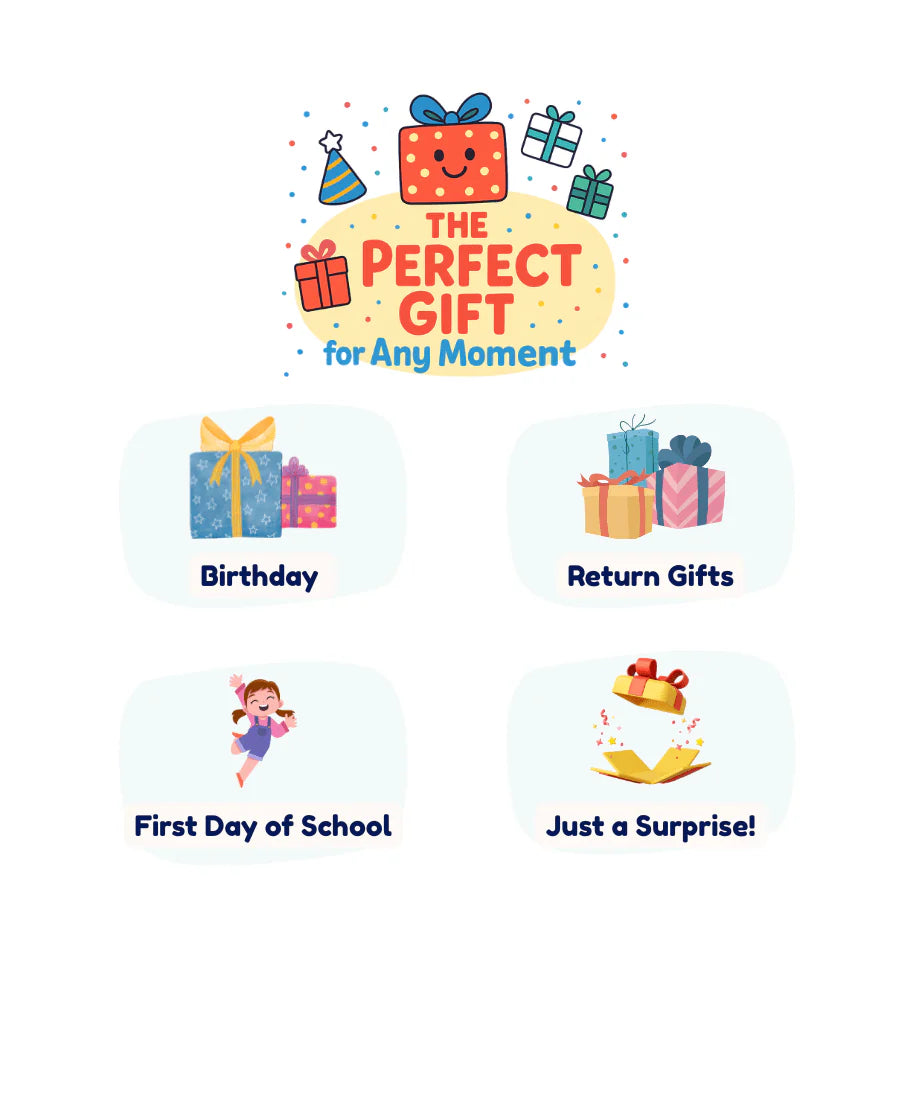 Personalised kids storybook – the perfect gift for birthdays, return gifts, first day of school, or just a surprise present for children.